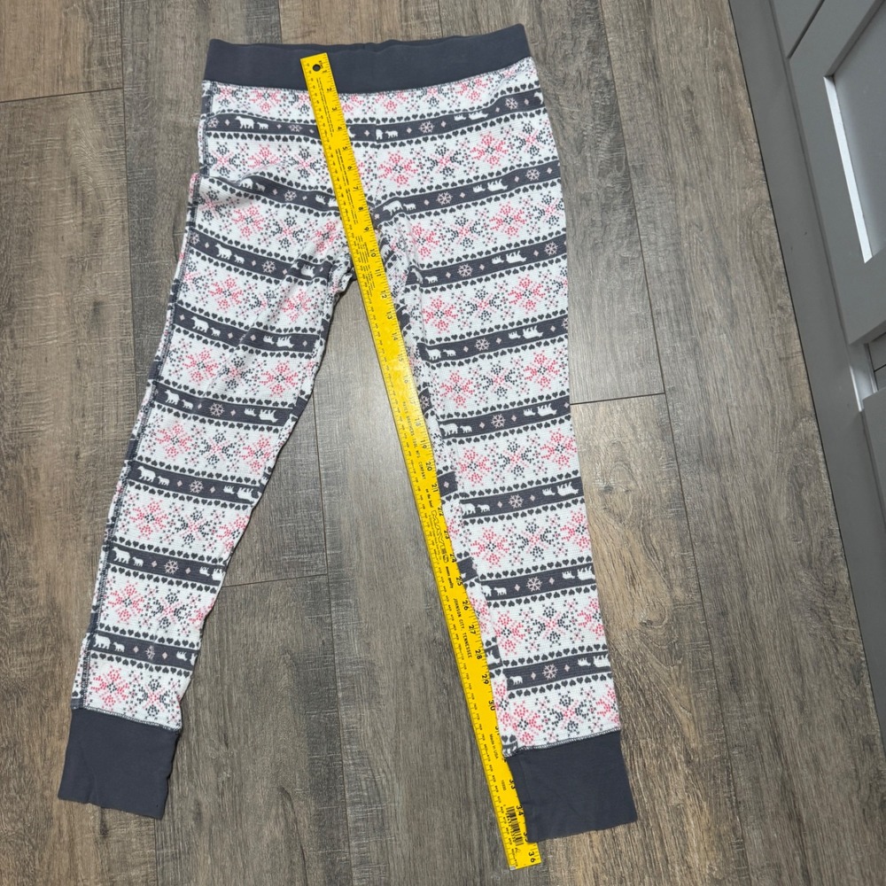 Victoria's Secret Pajama Set Thermal Fair Isle Polar Bear Snowflake Print Medium - Picture 7 of 8